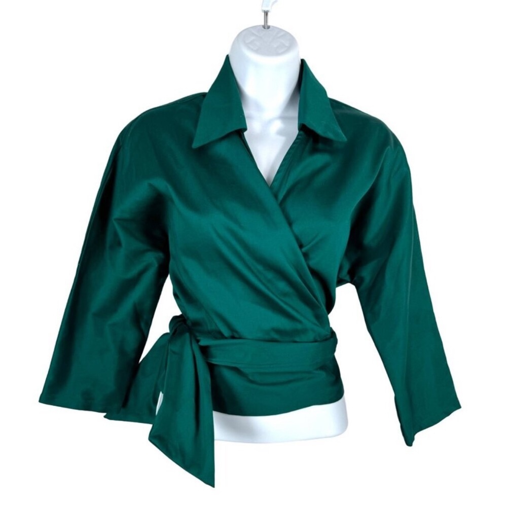 NWOT Pinup Couture GREEN Wrap Top - Small